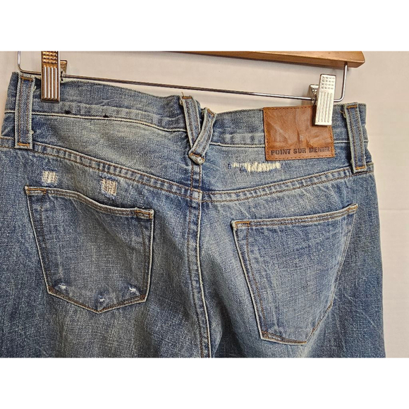 J.Crew Point Sur Jeans "Destroyed Klutey" SZ 24 Blue Distressed Straight - Picture 5 of 14